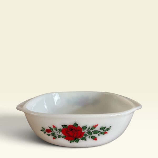 Vintage schaal met roos motief Schott & Gem