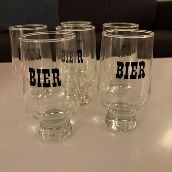 Bierglazen vintage set van 6