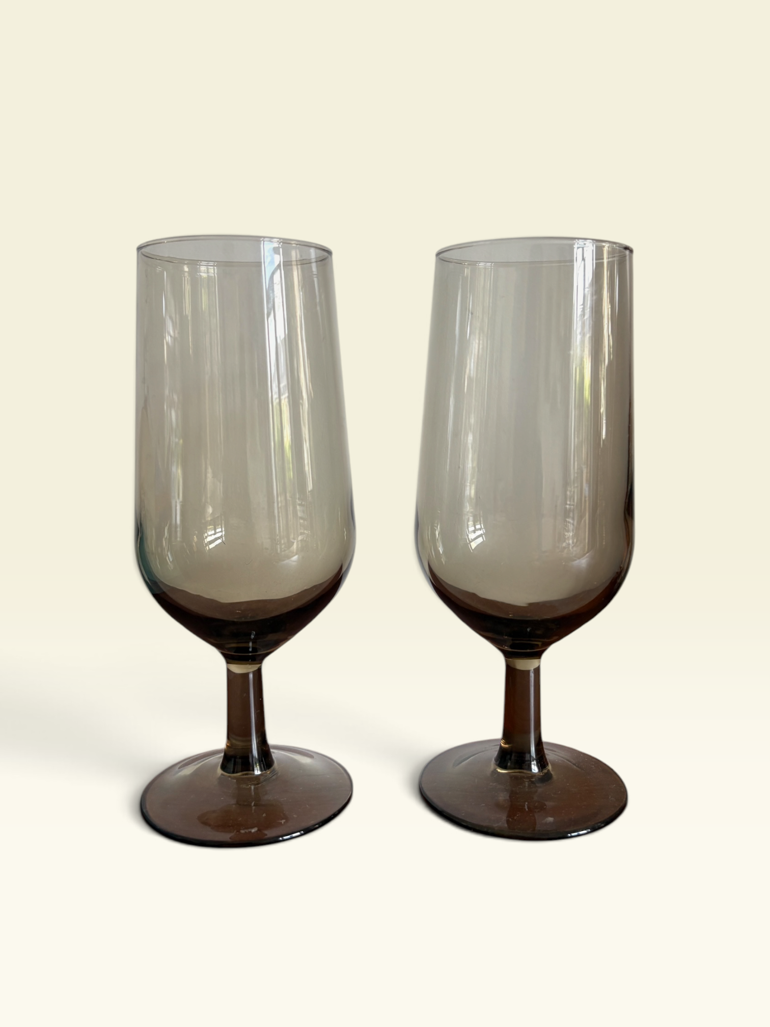 Vintage Rookglas Luminarc bierglazen