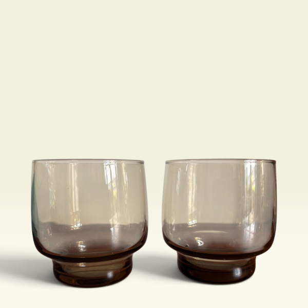 Vintage rookglas Luminarc laag (water)glas