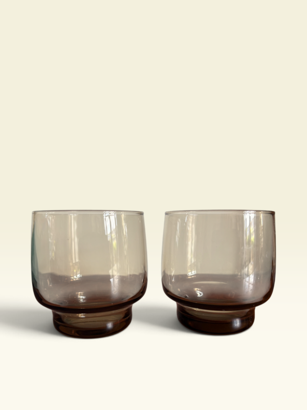 Vintage rookglas Luminarc laag (water)glas